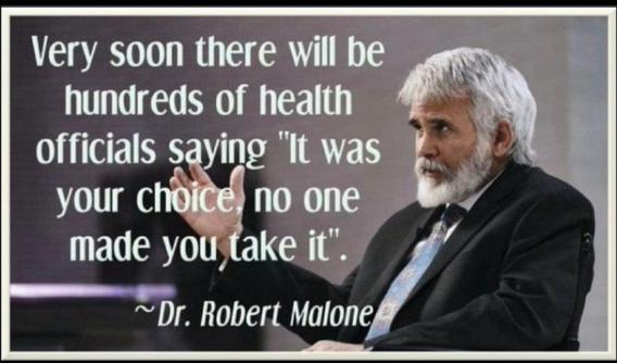 File:Very soon there will be hundreds of health officials saying, It was your choice, no one made you take it. ~ Dr. Robert Malone.jpg