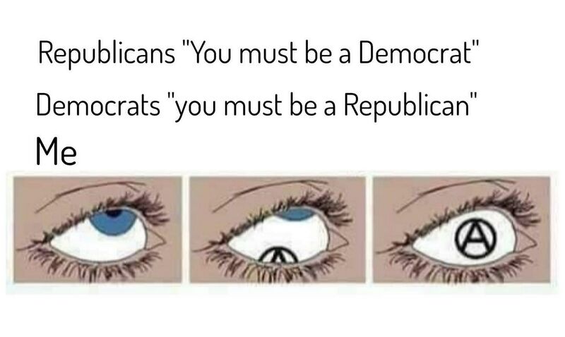 File:Republicans 'You must be a Democrat' Democrats 'You must be a Republican' Me 'Anarchist' - yjb1xv.jpg